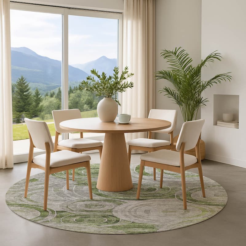 Premium Washable Super Soft Contemporary Mosaic Mayfield Rug - Aloe - 8' x 8'