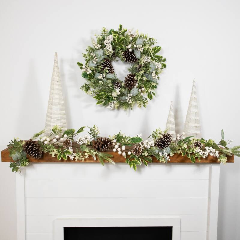 Real Touch™️ Frosted Pinecones Artificial Christmas Garland - 5' x 10" - Unlit - 5' x 10"