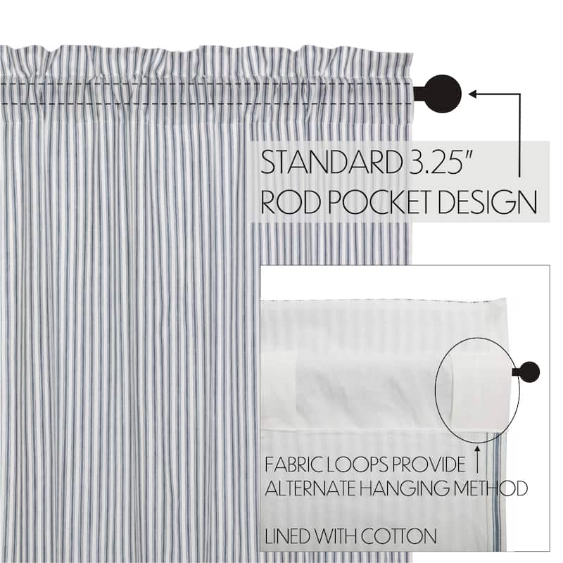 Sawyer Mill Ticking Stripe Balloon Valance - Balloon Valance 60x15 - Balloon Valance 60x15