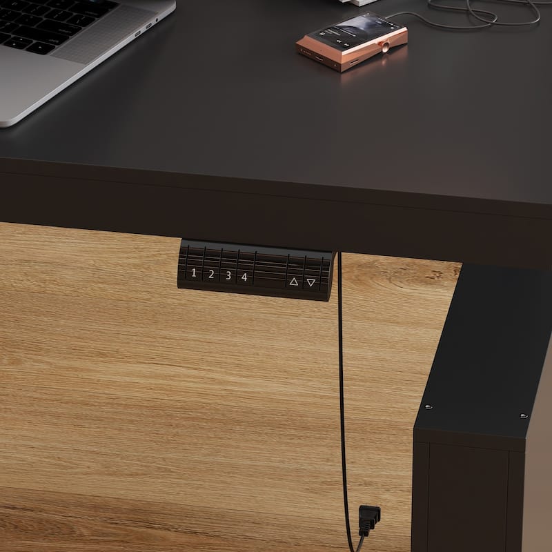 Stylish Black Electric Height-Adjustable Desk Standing Desk Computer Desk: Modern and Functional Workspace Essential