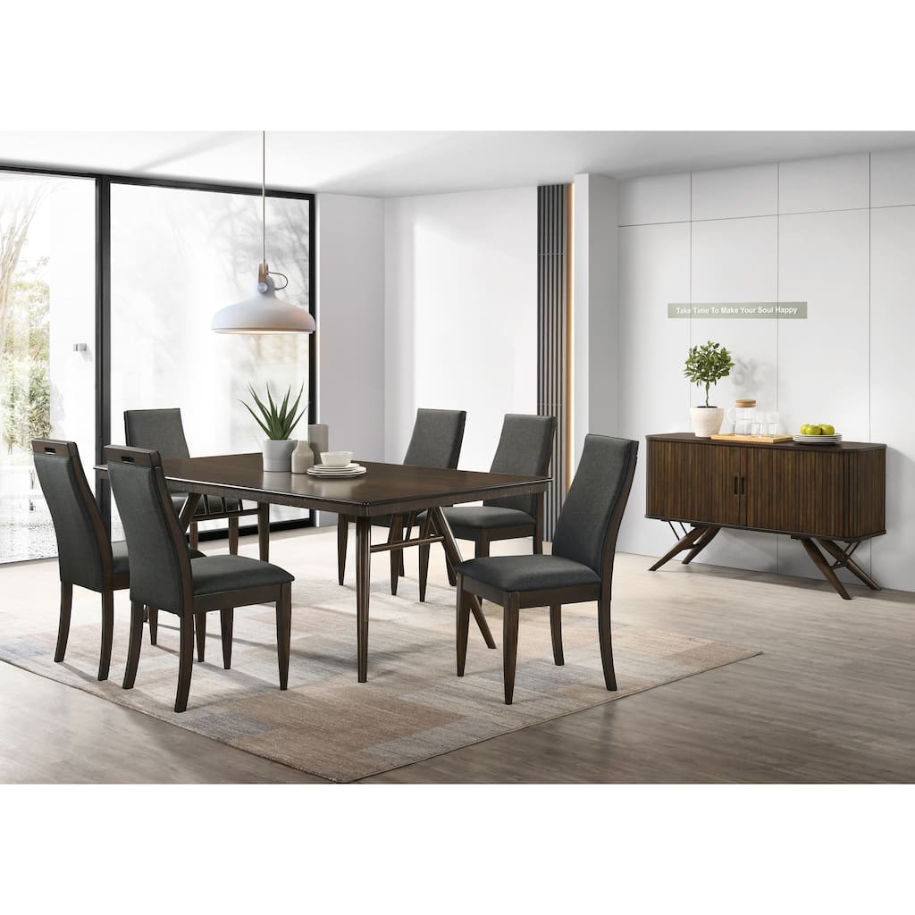 Paloma Grey and Dark Walnut 7-piece Rectangular Dining Set