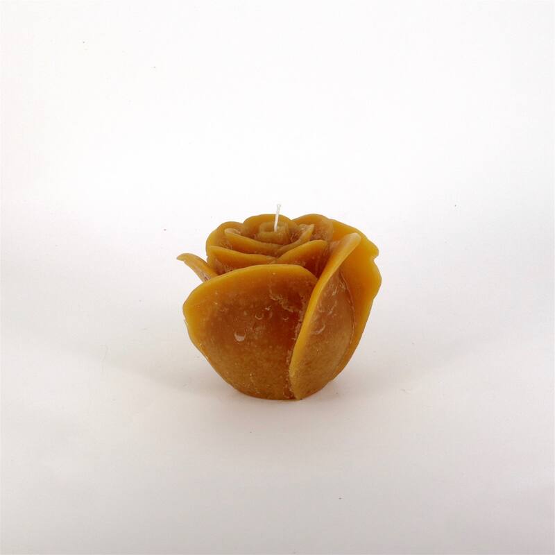 Large 1-Wick Rose Candle 5.5"Dia x 4.75" Chamois - Chamois