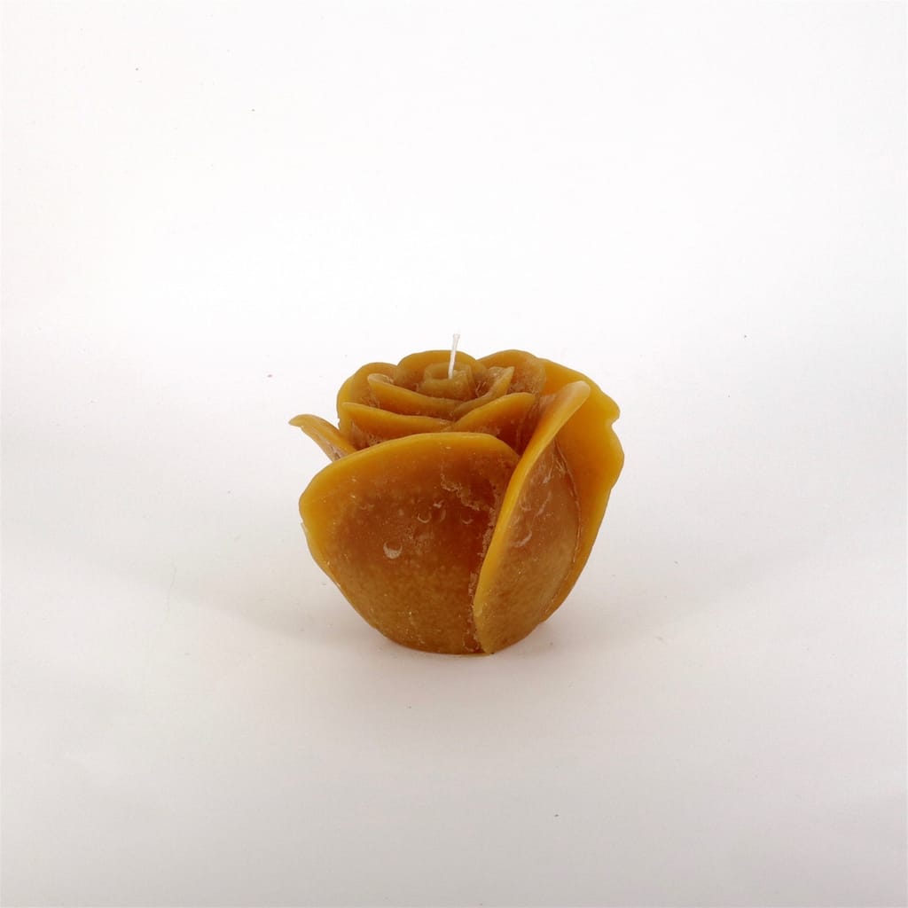 Large 1-Wick Rose Candle 5.5"Dia x 4.75" Chamois - Chamois