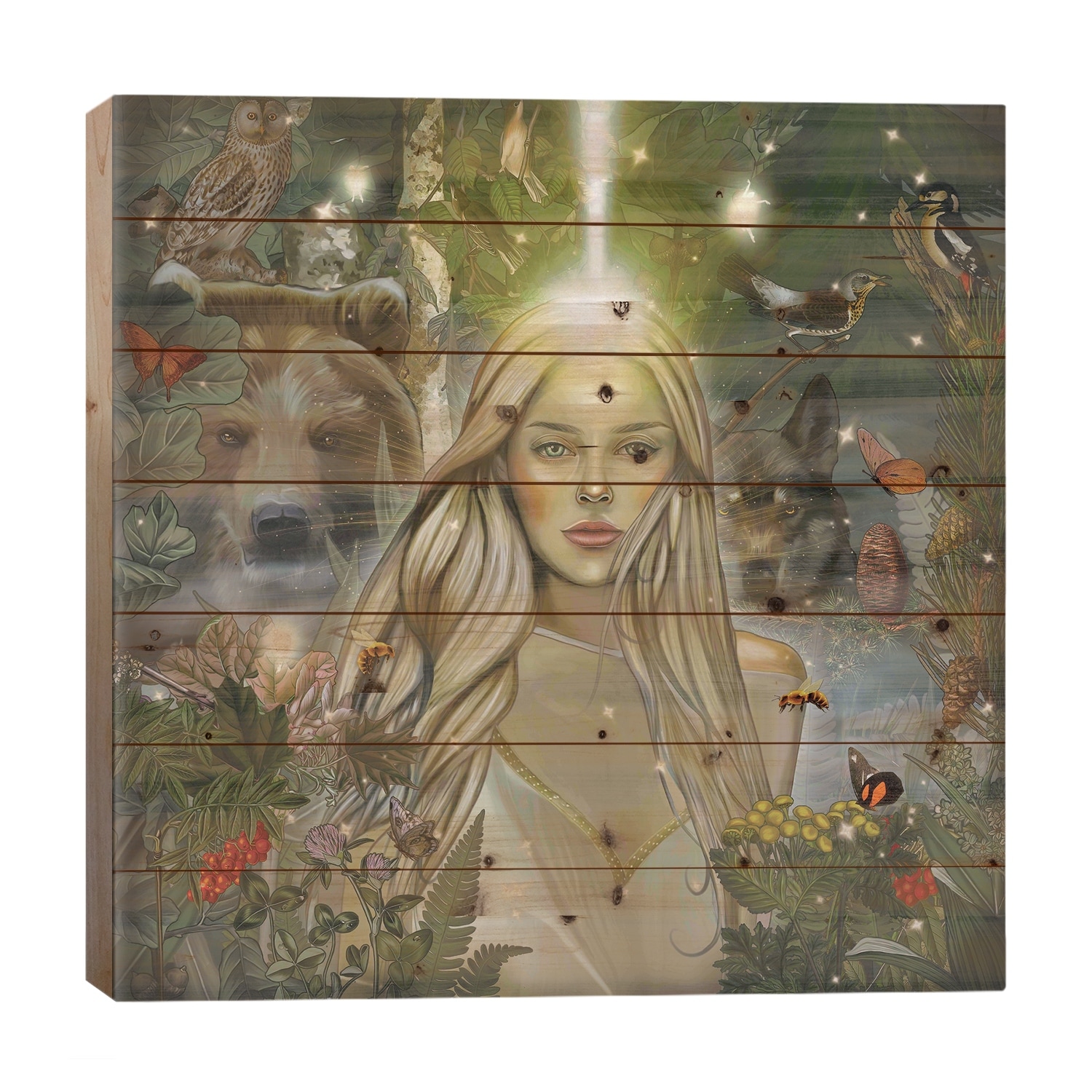 Forest Elf Print On Wood by Nettsch - Multi-Color