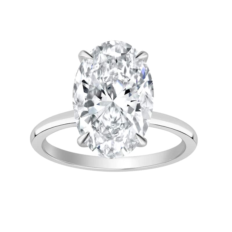 Auriya 14k Gold 6 1/2ctw Oval Lab grown Solitaire Diamond Engagement Ring (E-F VS)