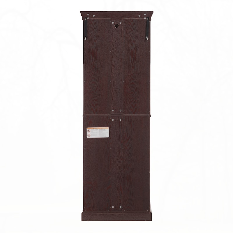 Lighted Glass Curio Display Cabinet,Cherry
