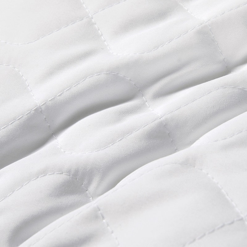 2 Pack Goose Feather Down Pillows with Quilted Cotton Cover - White