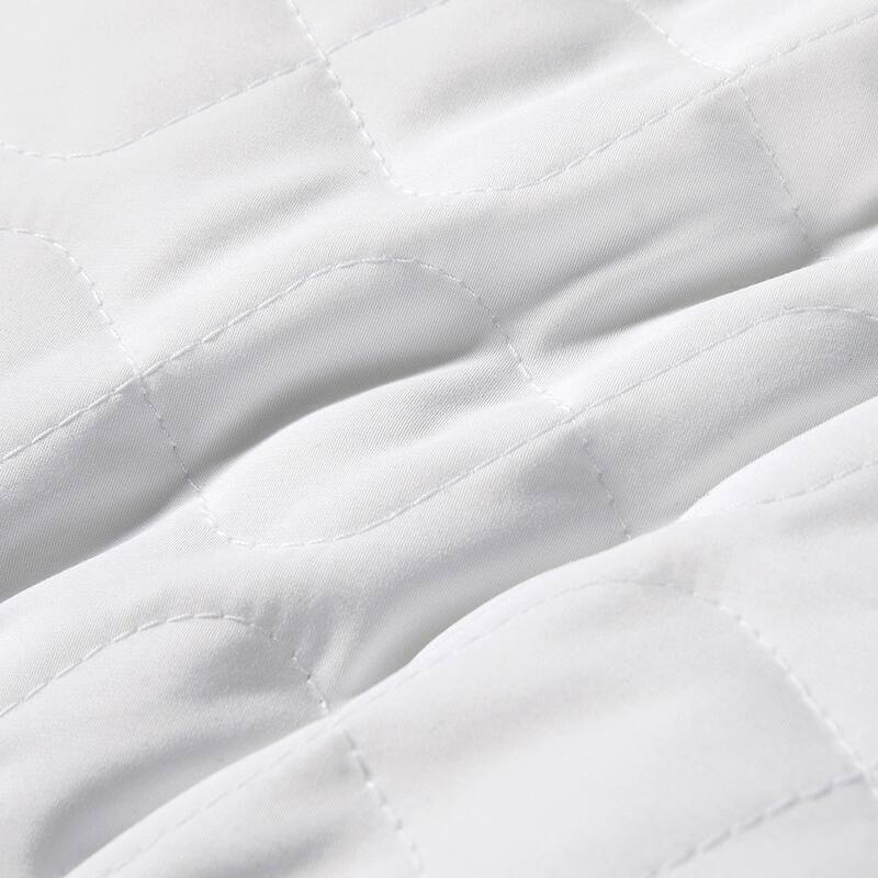 Medium Goose Feather Down Pillow with Quilted Cotton Cover Set of 2 - White