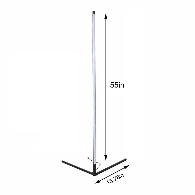 55" RGB Metal Corner Lamp Minimalist LED Floor Lamp