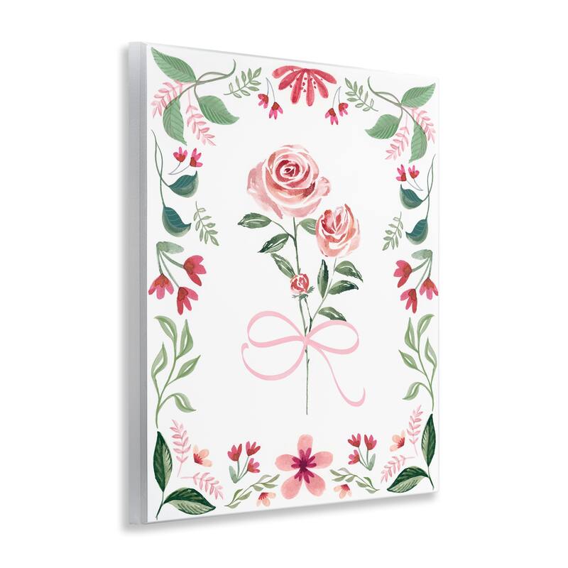 Stupell Delicate Roses Floral Border Wall Plaque Art Design By Kristen Brockmon