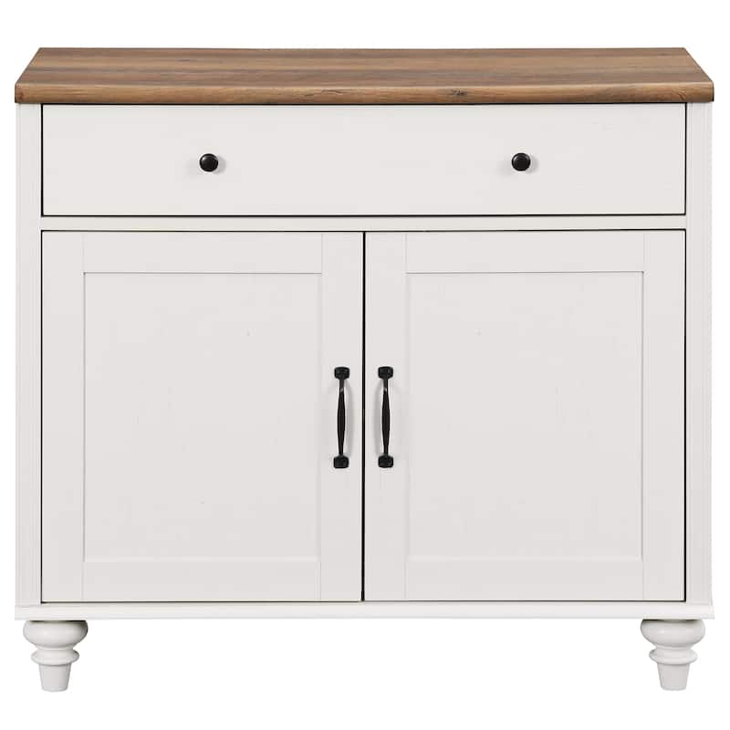 Farmhouse TV Stand for 75 inch TV, TV Console with Storage