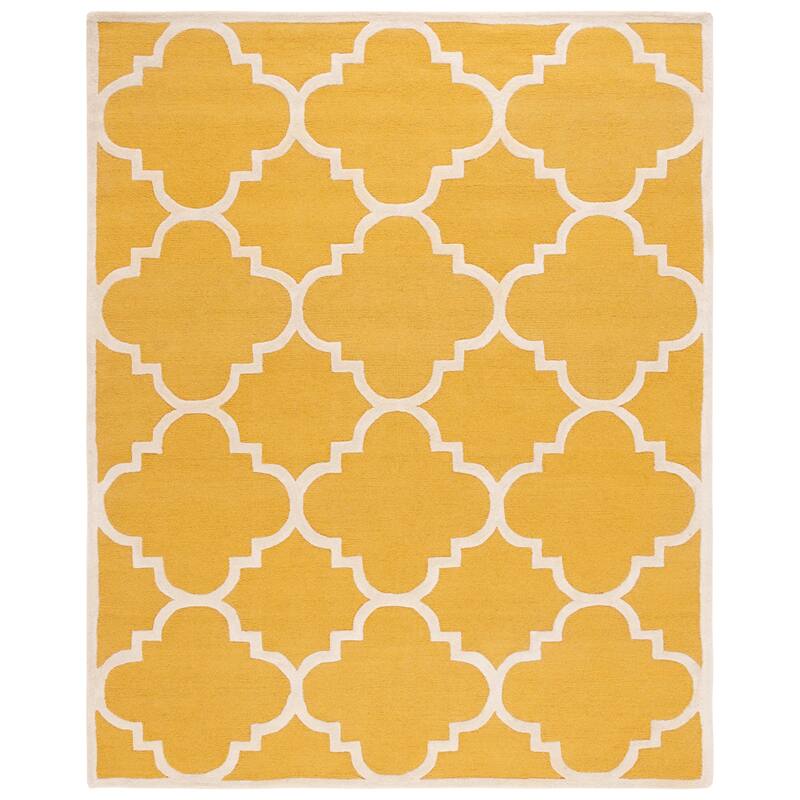 SAFAVIEH Handmade Cambridge Gullveig Modern Moroccan Wool Rug - 11' x 15' - Gold/Ivory