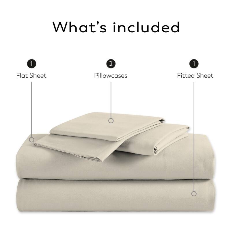 Color Sense 100% Cotton 300TC Ultra-Soft & Silky Wrinkle-Resistant Sheet Set