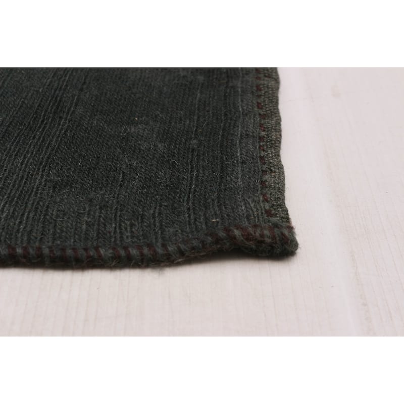 ECARPETGALLERY Flat-Weave Color Transition Teal Wool Tapestry Kilim - 4'10 x 6'5