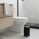 preview thumbnail 1 of 6, Evideco Soft Close Small Round Metal Bathroom Floor Step Trash Can - 3 liters - 0.8 gal