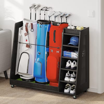 Moasis 47.2" Wide Golf Storage Garage Organizer Sport Balls Storage Rack with Wheels