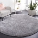 preview thumbnail 71 of 86, SAFAVIEH Bahija Handmade Luxe Shaggy 3 inch-thick Area Rug 4'x4' Round - Grey