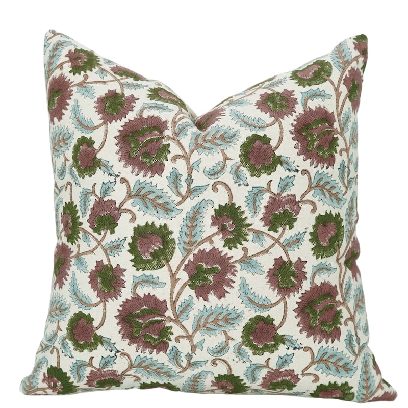 Cotton Bohemian Block print pillow Cover Mandakini - Pillow Covers - 26" x 26"