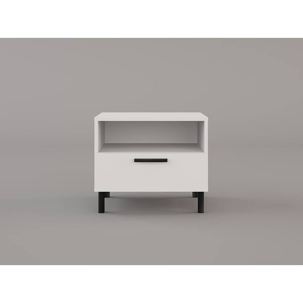 Shop Lyon Modern 1 Drawer With Shelf Nightstand On Sale Overstock 31693470 White