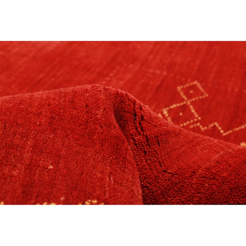 Kashkuli Gabbeh Red Rug 4'9" x 6'7" - 4'9 x 6'7