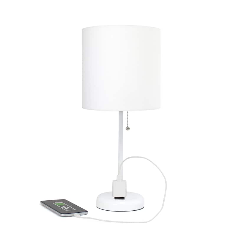 Simple Designs 9.5" Desk Lamp with Charging Outlet and LED Bulb Included - 19.50