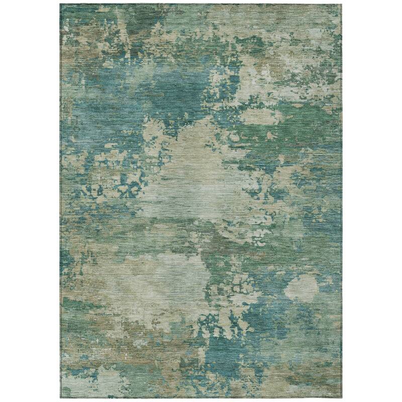 HomeRoots Abstract Transitional Rectangle Outdoor Rug