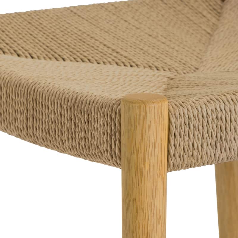 Erie Woven Paper Cord and Solid Wood Dining Chairs - Set of 2