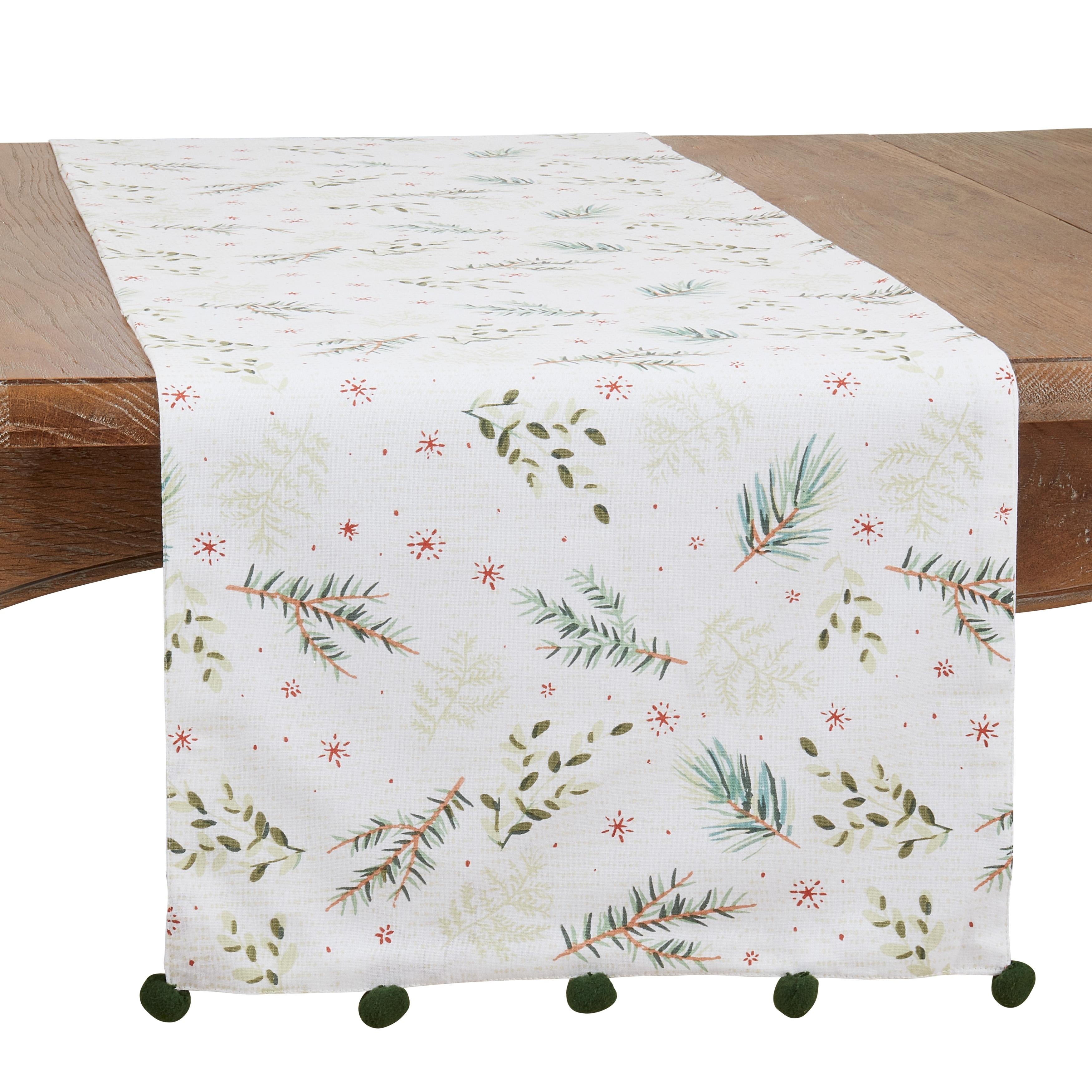 Saro Lifestyle Table Runner With Christmas Foliage Design - 16"x72"