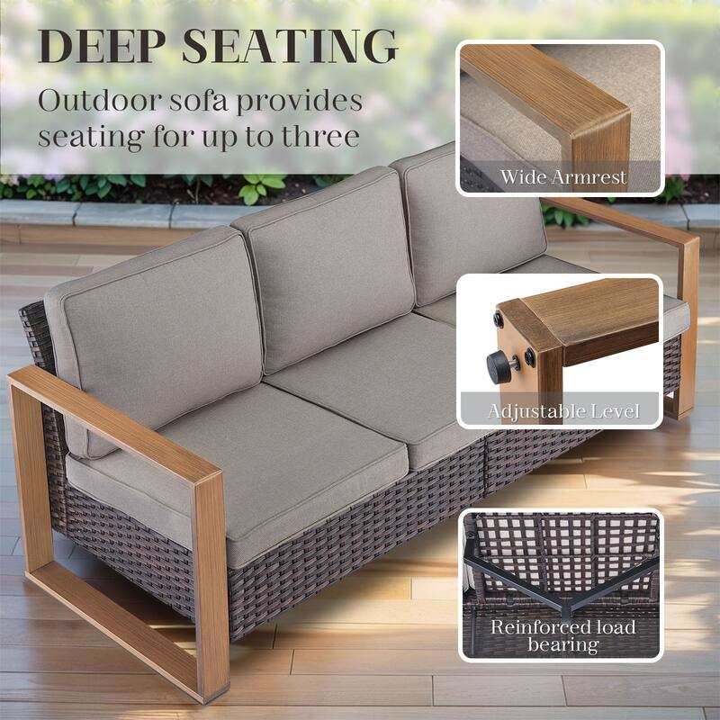 Gymojoy Outdoor Wicker Patio Furniture Sofa Set