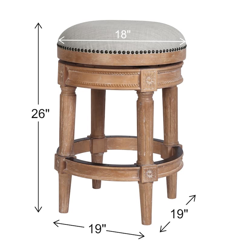 New Ridge Home Goods Chapman Counter-Height Backless Swivel Bar Stool - Counter Height