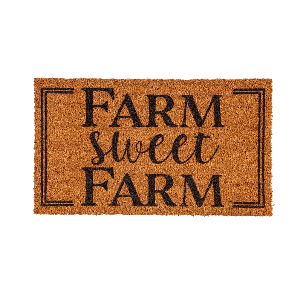 "Farm Sweet Farm" Coir Door Mat