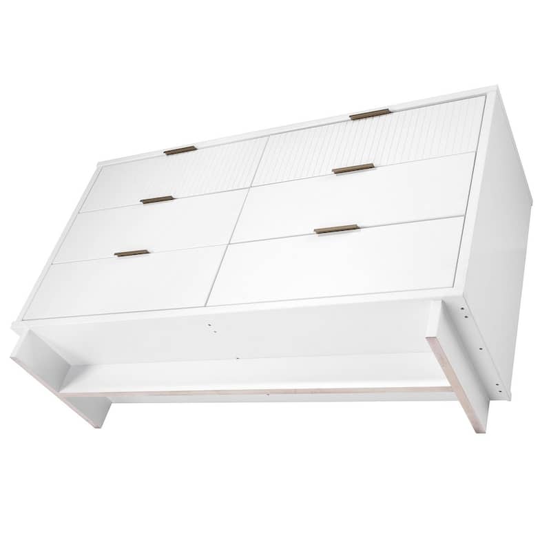 Manhattan Comfort Granville 55.07" Modern Double Wide 6 Drawer Dresser