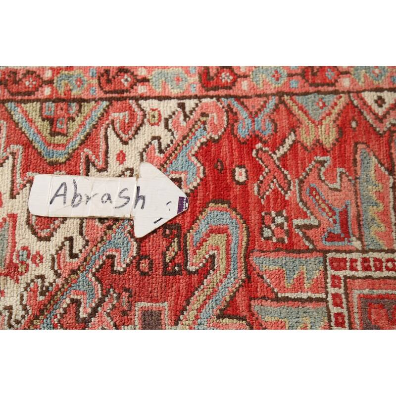 Medallion Heriz Persian Vintage Rug Handmade Traditional Wool Carpet - 9'4"x 13'2"