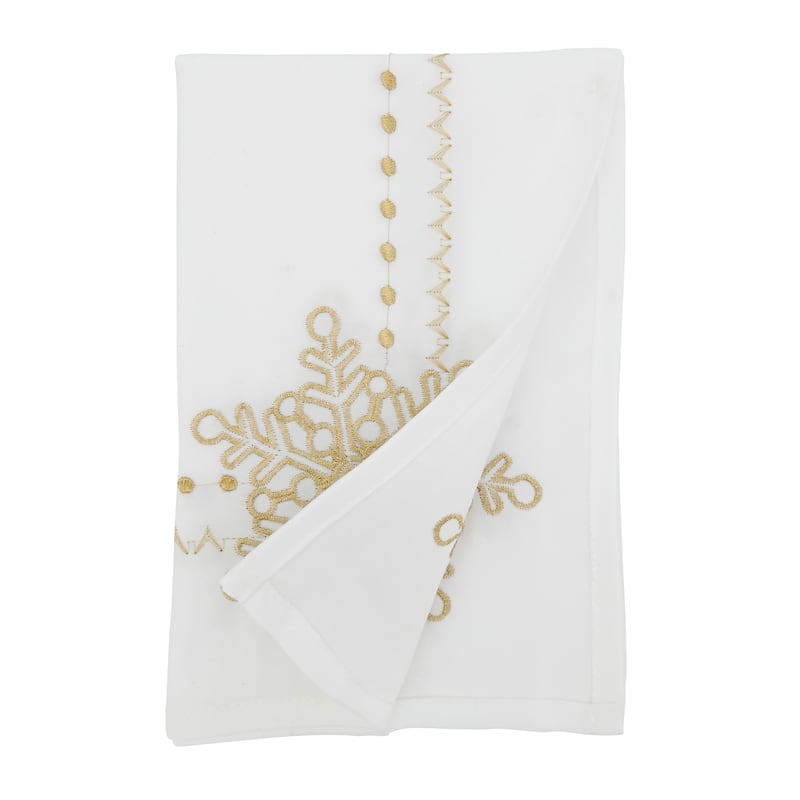 Sophisticated Snowflake Table Napkin with Intricate Embroidery (Set of 4)