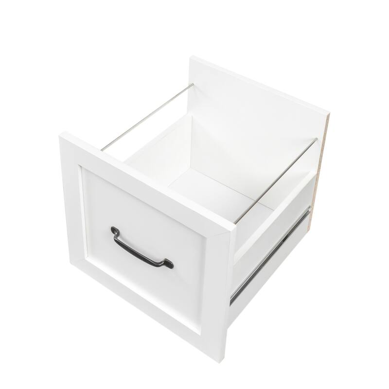 Home Office Computer Desk with Hutch, L-Shape Work Desk Corner Desk with 2-tier Open Shelf and 2 Large Drawer