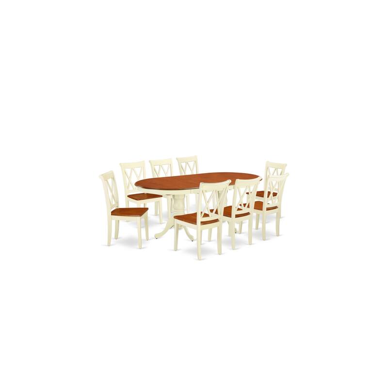 Oval Dining Table Set with 8 Chairs