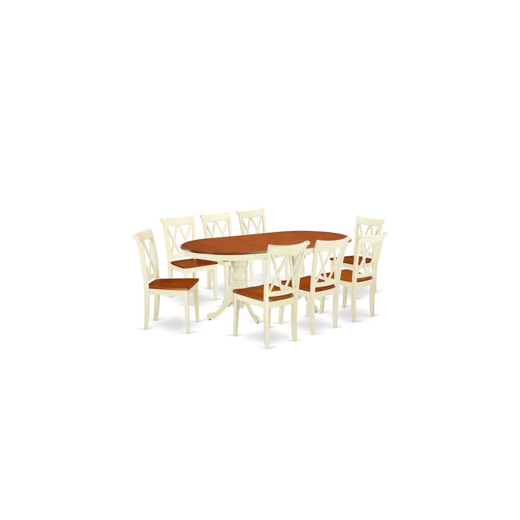 Oval Dining Table Set with 8 Chairs