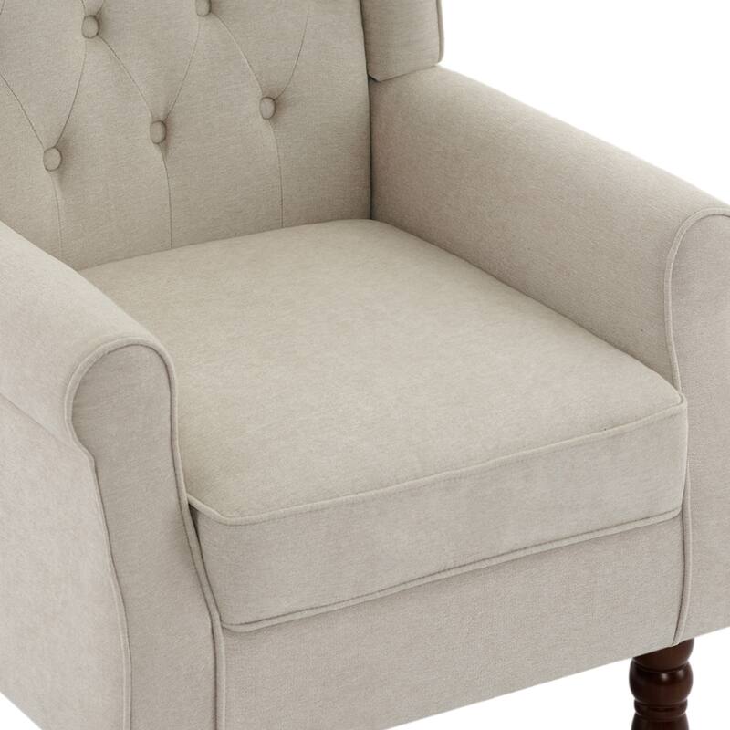 Button-Tufted Accent Club Chair Wingback Armchair Set of 2