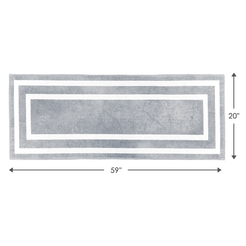 SussexHome Washable Ultra Thin Laundry Room Rug Runner - 20" x 59"