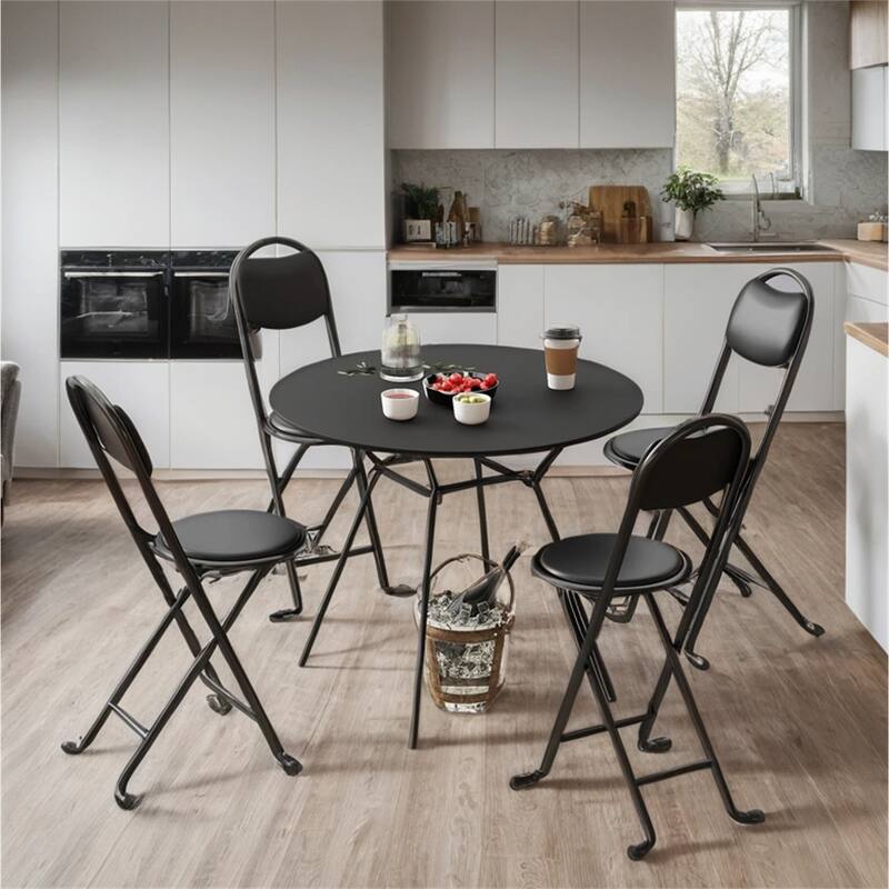 2Pcs/4Pcs Cushioned Padded Folding Stool with Back for Kitchen