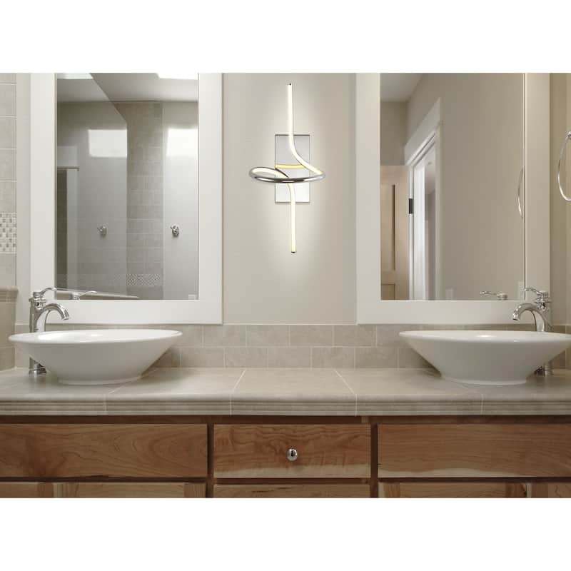Crucis Minimalist Metal Integrated LED Vanity Light Sconce, by JONATHAN Y
