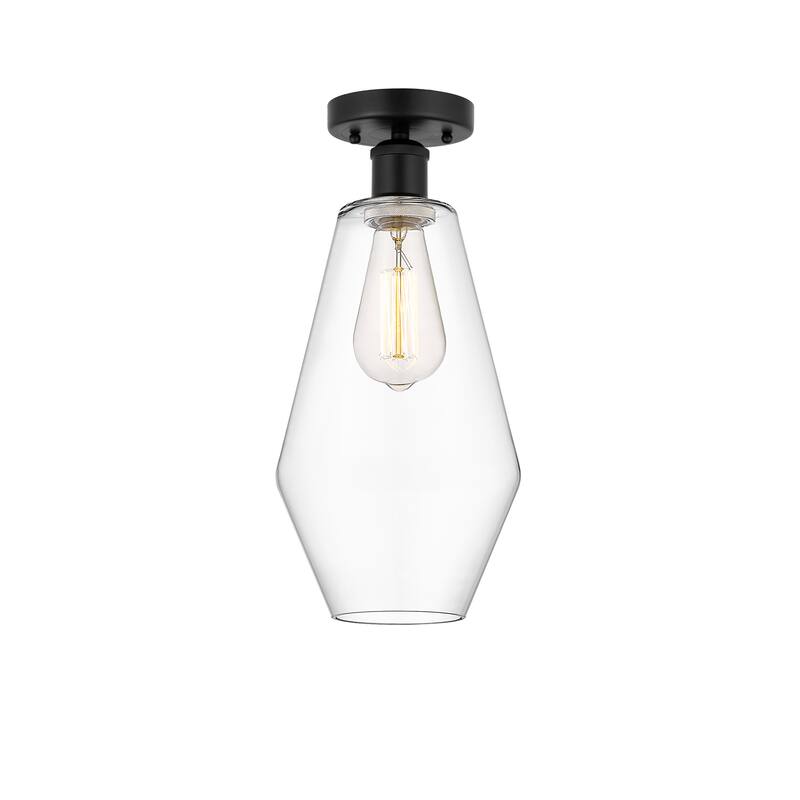 Innovations Lighting Cindyrella - 1 Light 7" Semi-Flush Mount - Clear/Matte Black
