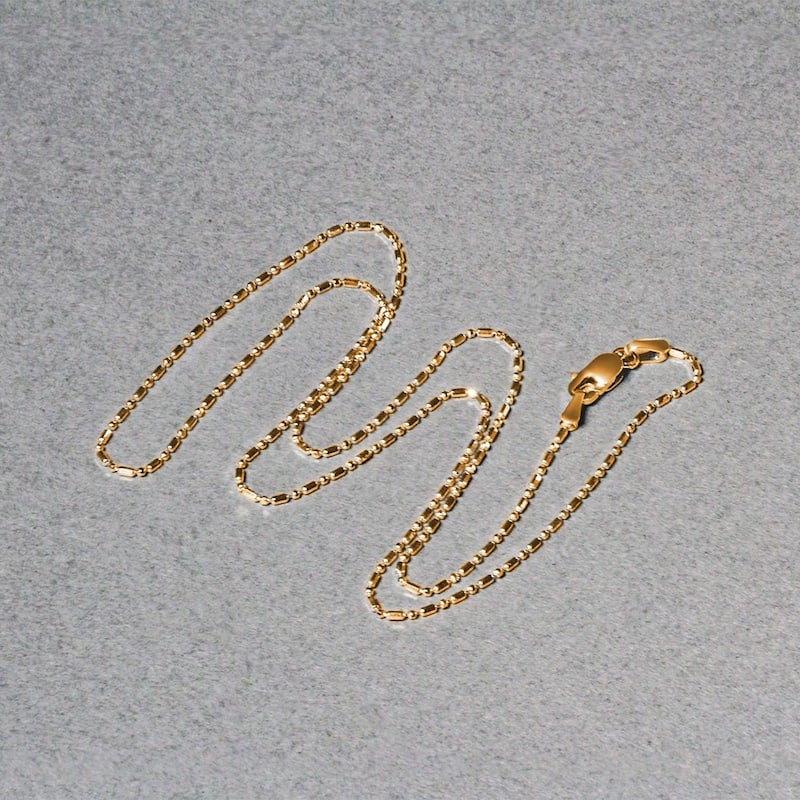 MayaMila 14k Yellow Gold Diamond-Cut Bead Chain 1.0mm