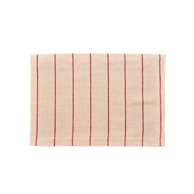 Jute Crimson and Tan Placemat Set of 6