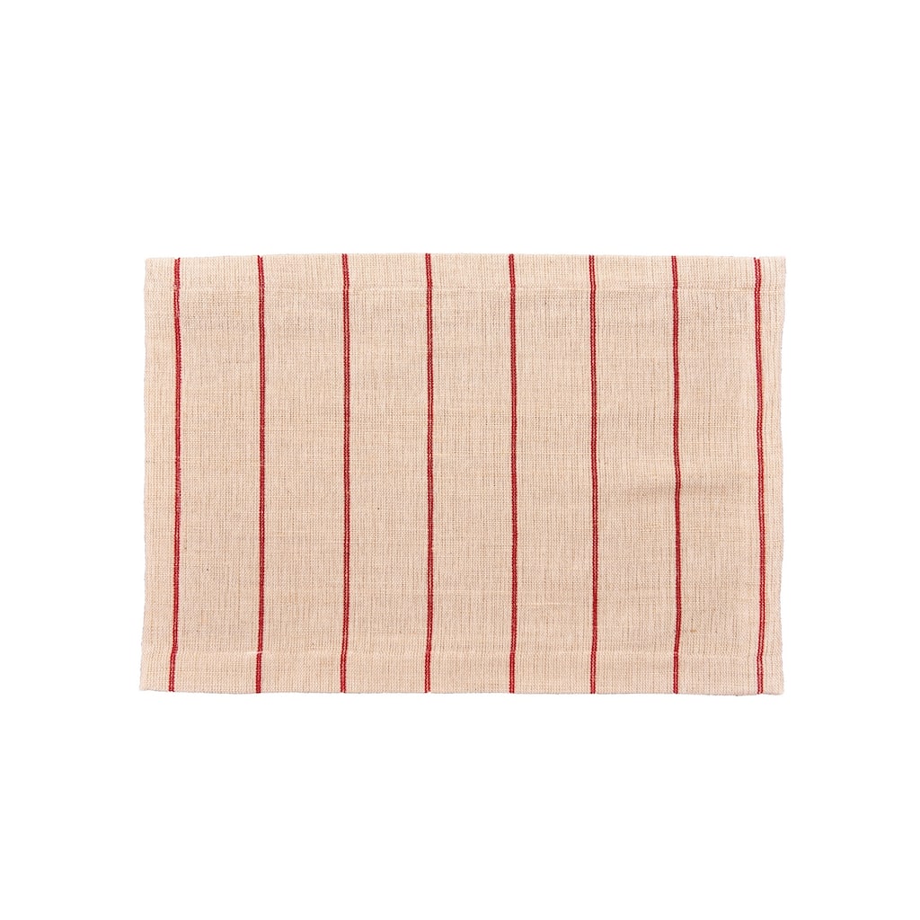 Jute Crimson and Tan Placemat Set of 6