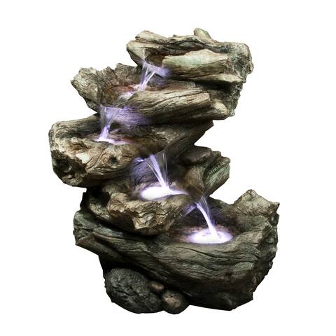 4 Level Logs Fountain With LED
