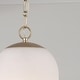 preview thumbnail 3 of 1, 9" W x 18" H 1-Light Capsule Pendant in Matte Brass with Soft White Glass and Alternating Loop Designer Chain - 9"W x 17.25"H