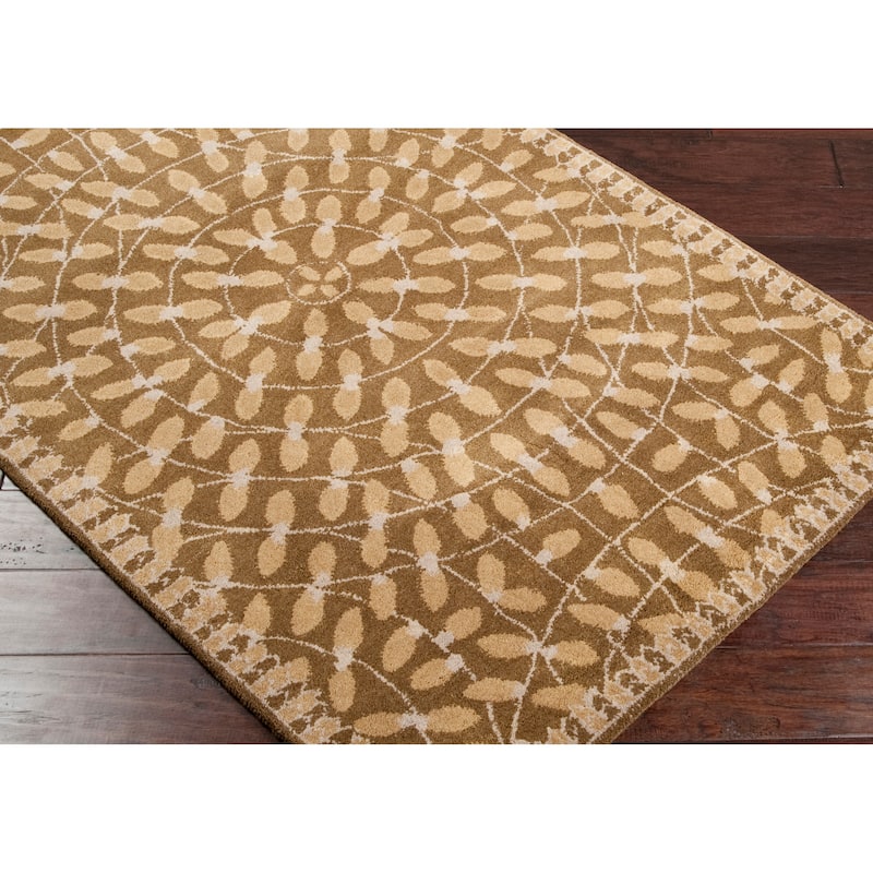Hand-tufted Circles of Leaves Wool Area Rug - 9' x 13' - 9' x 13'