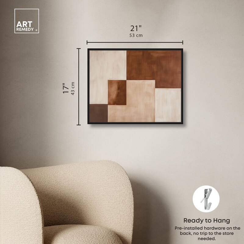 Cream and Brown Panels III Canvas by Art Remedy