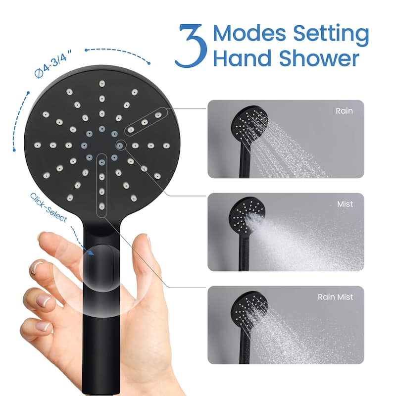 Circular 3 Settings ABS Handheld Shower Head